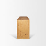Belford Light Brown Oak Wood Console Table by Mercana at Eve Furniture
