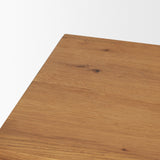 Belford Light Brown Oak Wood Console Table by Mercana at Eve Furniture