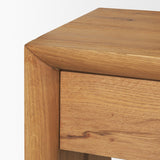Belford Light Brown Oak Wood Console Table by Mercana at Eve Furniture