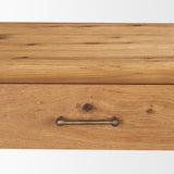 Belford Light Brown Oak Wood Console Table by Mercana at Eve Furniture