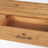 Belford Light Brown Oak Wood Console Table by Mercana at Eve Furniture