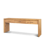 Belford Light Brown Oak Wood Console Table by Mercana at Eve Furniture