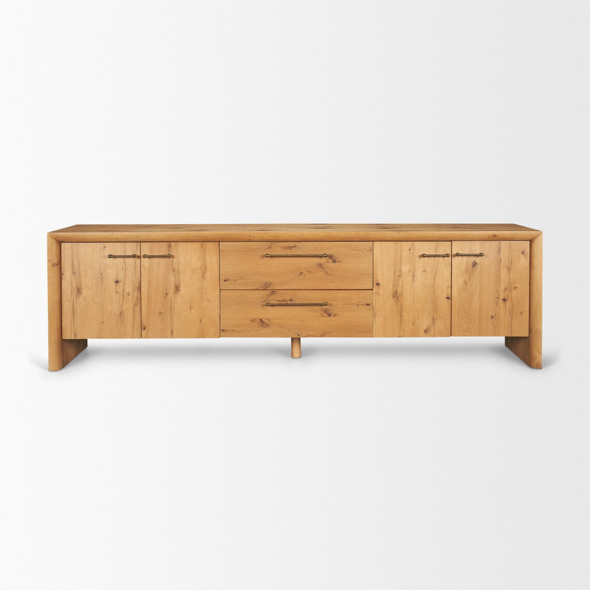 Belford Light Brown Oak Wood Media Console by Mercana at Eve Furniture