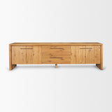 Belford Light Brown Oak Wood Media Console by Mercana at Eve Furniture