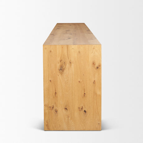 Belford Light Brown Oak Wood Media Console by Mercana at Eve Furniture