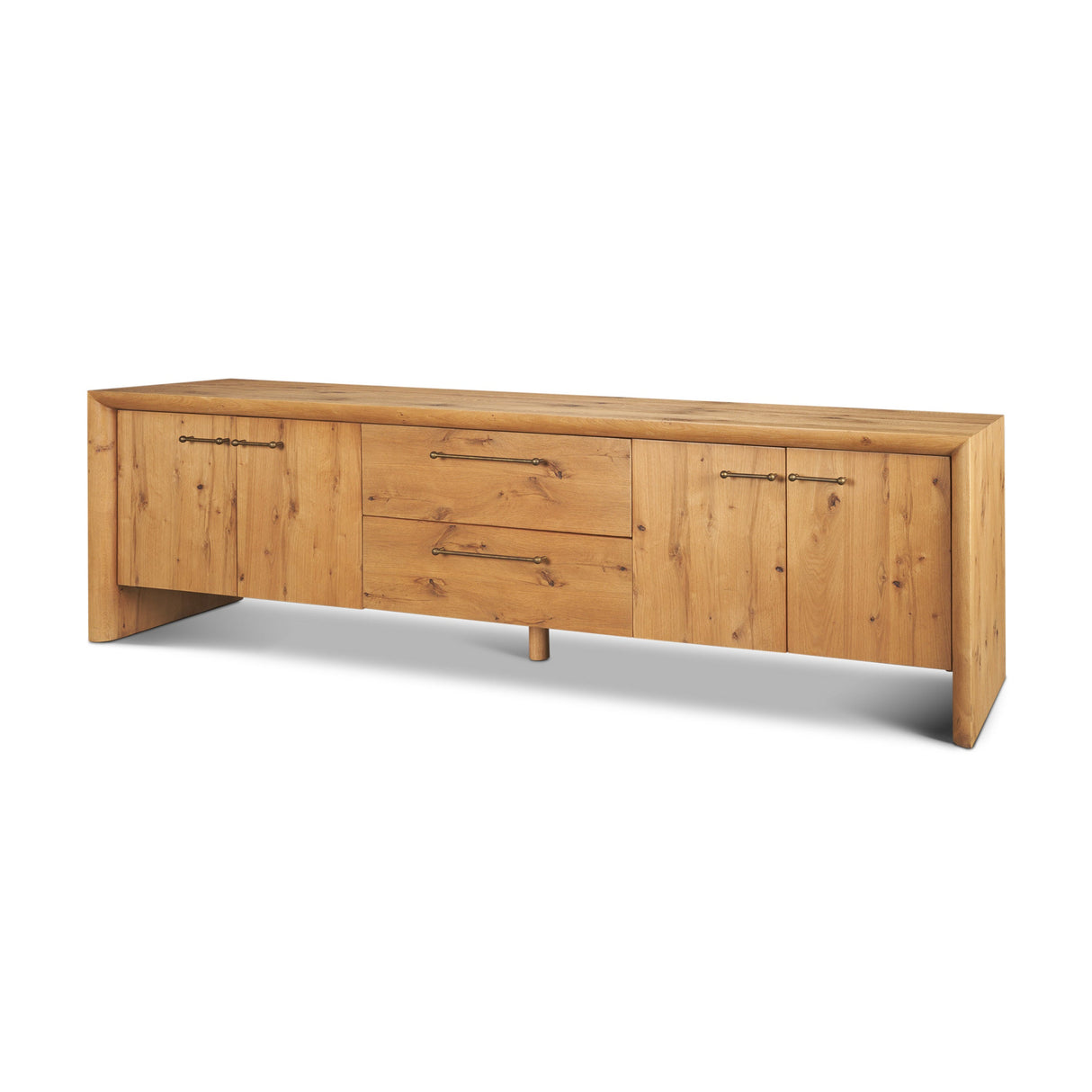Belford Light Brown Oak Wood Media Console by Mercana at Eve Furniture