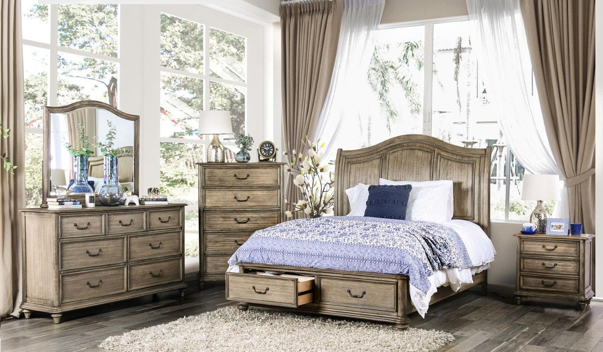Belgrade Rustic Natural Tone Queen Storage Platform Bed by Furniture of America at Eve Furniture