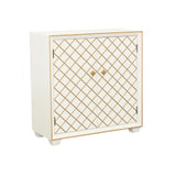 Belinda White/Gold 2-Door Accent Cabinet