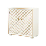 Belinda White/Gold 2-Door Accent Cabinet