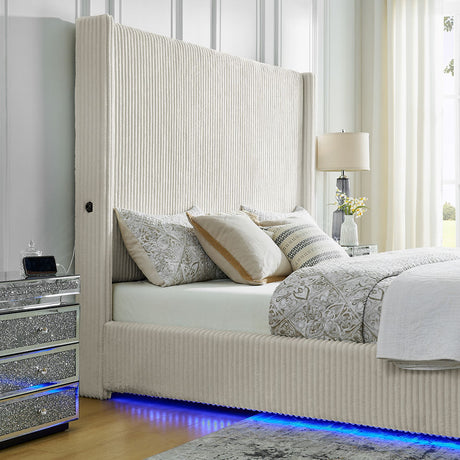 Belinda White King Platform Bed by New Era Innovations at Eve Furniture