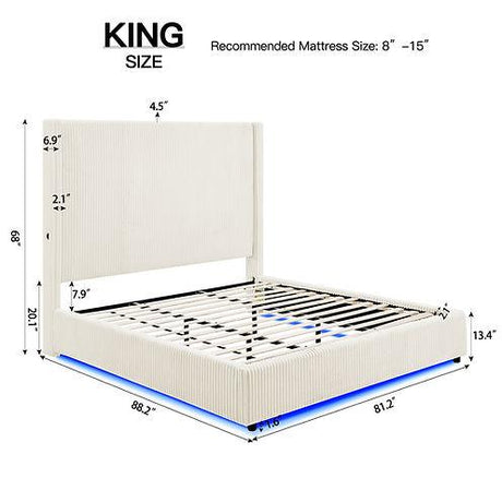 Belinda White King Platform Bed by New Era Innovations at Eve Furniture