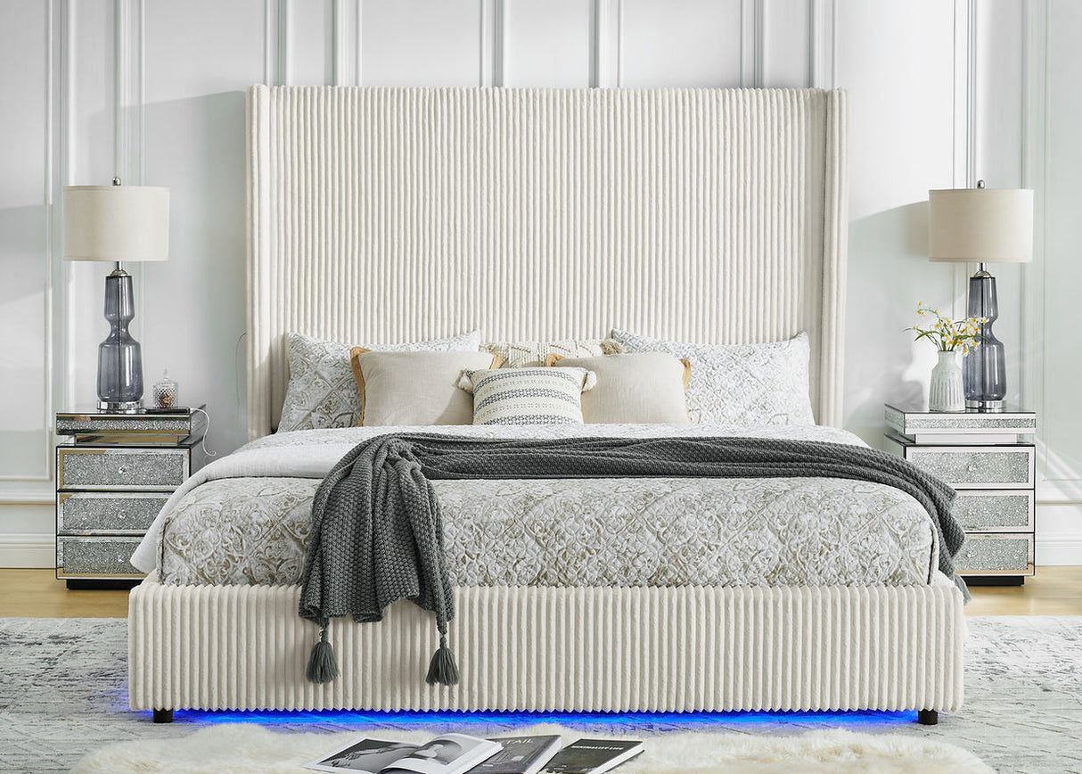 Belinda White King Platform Bed by New Era Innovations at Eve Furniture