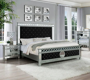 Bella Black Velvet King Bed by New Era Innovations at Eve Furniture
