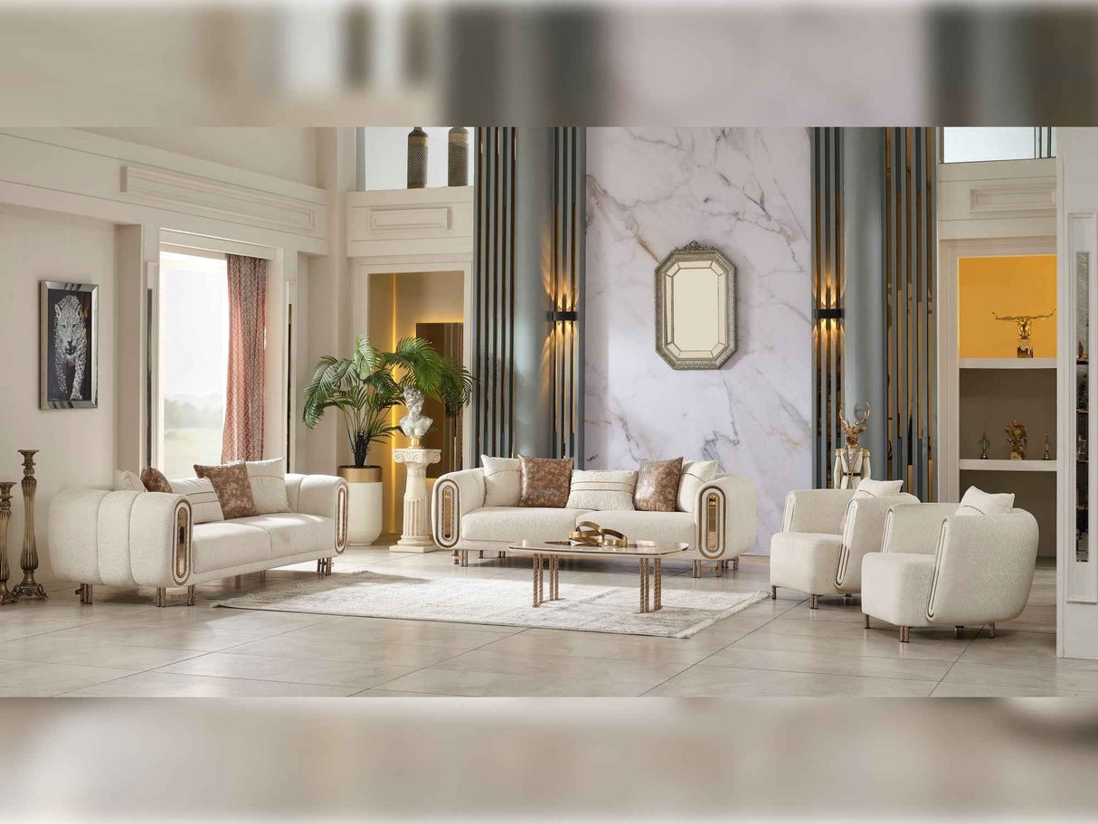 Bella Cream 3-pieces (Sofa & Loveseat & Chair) Livingroom Set