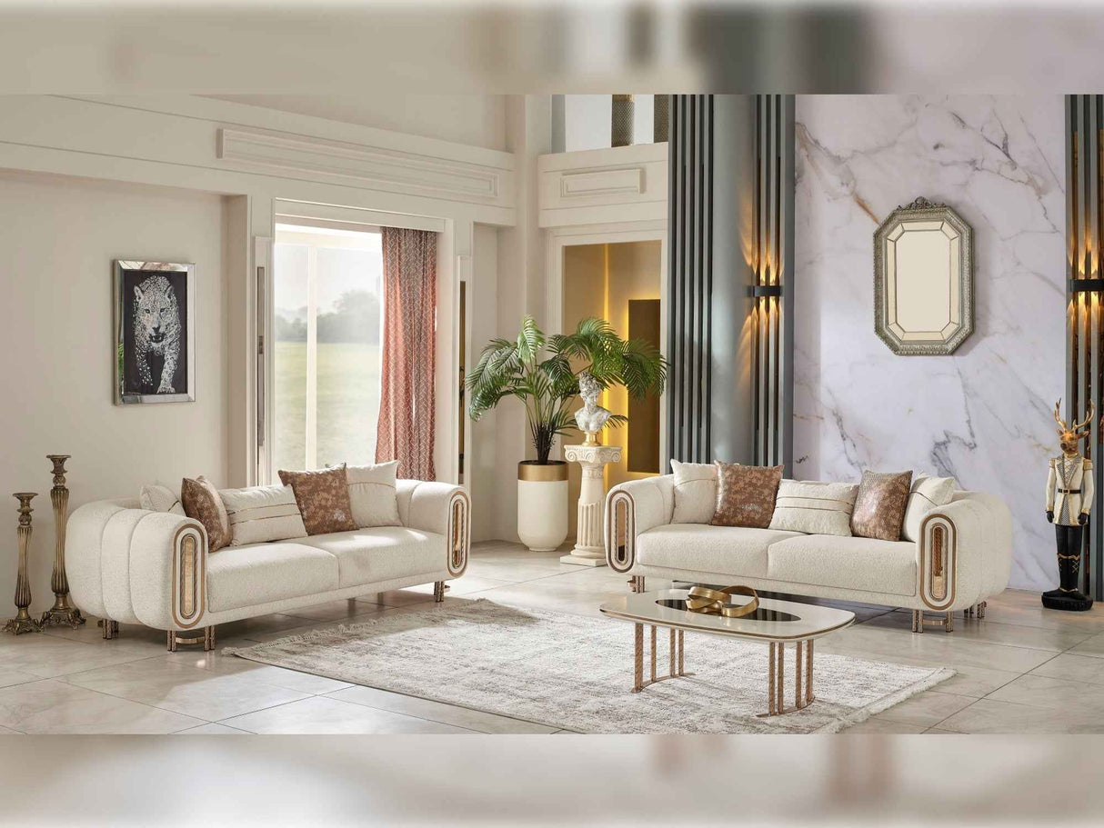 Bella Cream 3-pieces (Sofa & Loveseat & Chair) Livingroom Set
