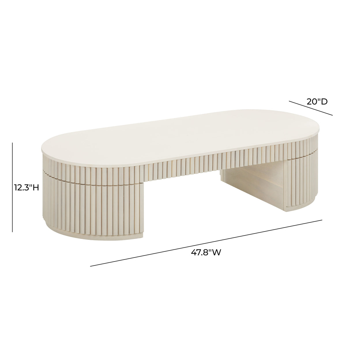 Bella Cream Oval Coffee Table by TOV Furniture at Eve Furniture