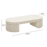Bella Cream Oval Coffee Table by TOV Furniture at Eve Furniture