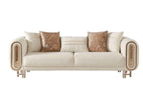 Bella Cream Stationary Loveseat by Furnia at Eve Furniture