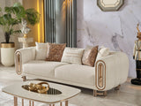 Bella Cream Stationary Loveseat by Furnia at Eve Furniture