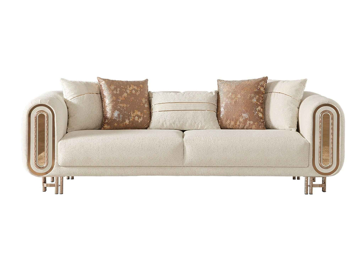 Bella Cream Stationary Sofa by Furnia at Eve Furniture