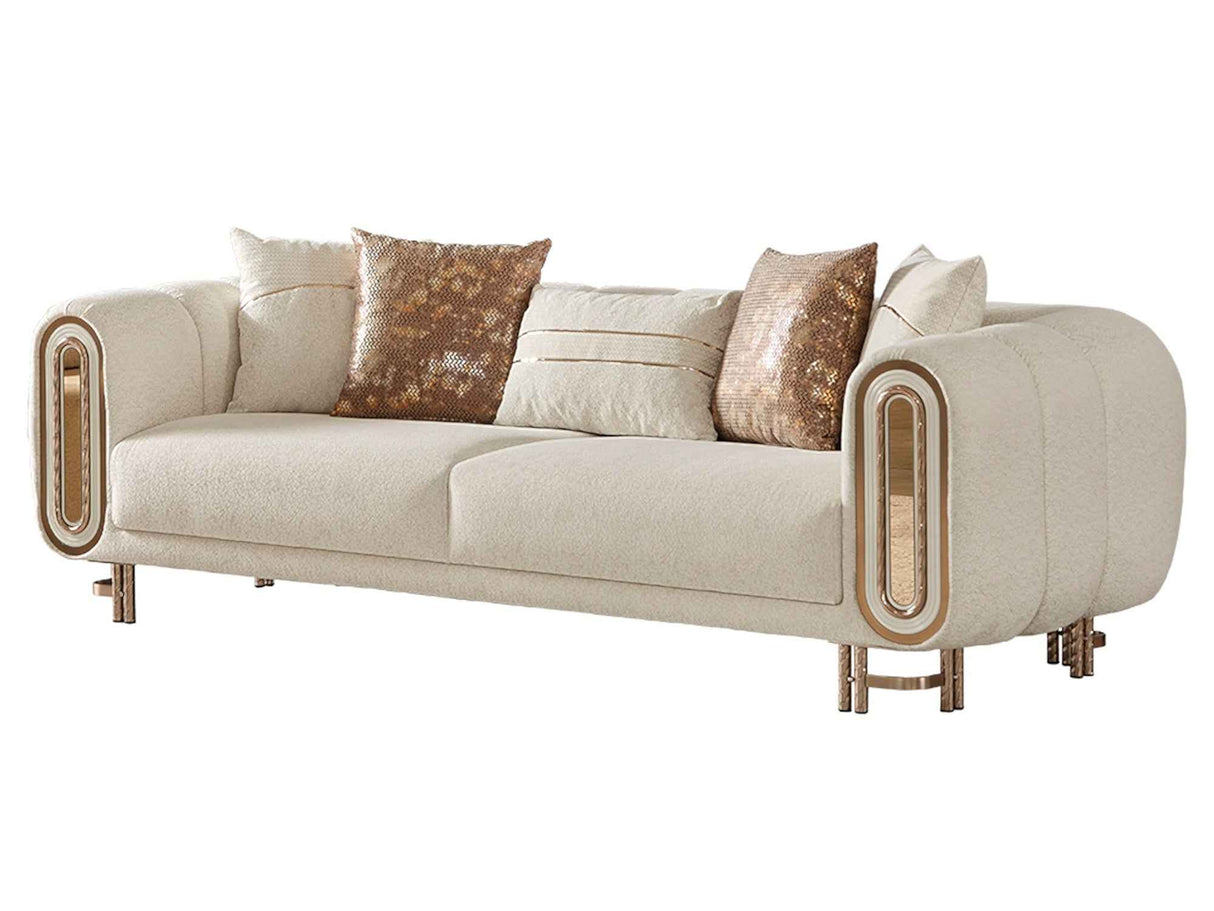 Bella Cream Stationary Sofa by Furnia at Eve Furniture