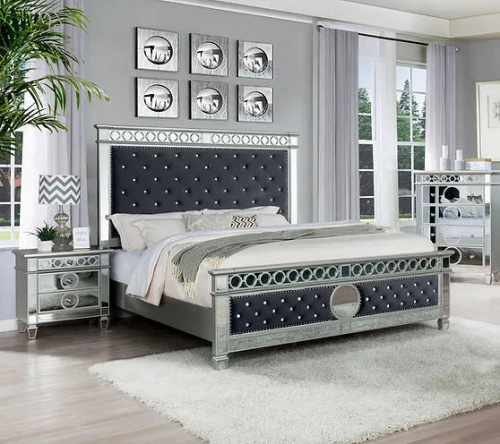 Bella Grey Velvet Queen Bed by New Era Innovations at Eve Furniture