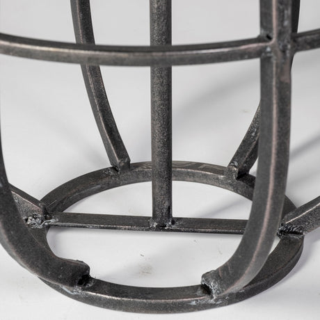 Bella Large Black Metal Cylindrical Cage Candle Holder Lantern by Mercana at Eve Furniture