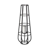 Bella Large Black Metal Cylindrical Cage Candle Holder Lantern by Mercana at Eve Furniture