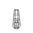 Bella Small Black Metal Cylindrical Cage Candle Holder Lantern by Mercana at Eve Furniture