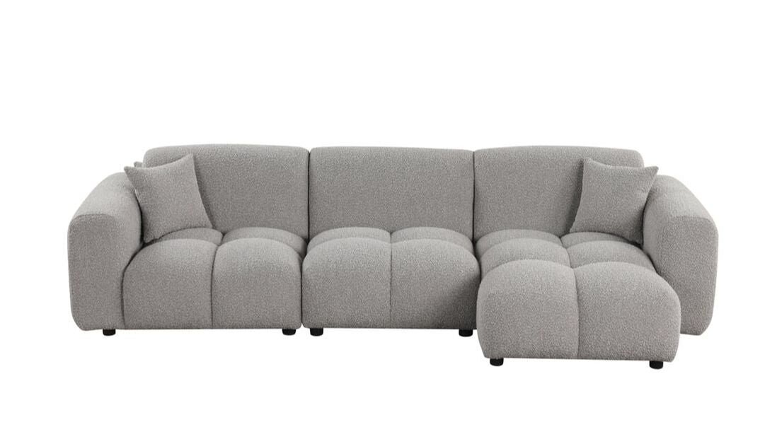 Bella Gray Boucle Fabric Sectional by Happy Homes at Eve Furniture