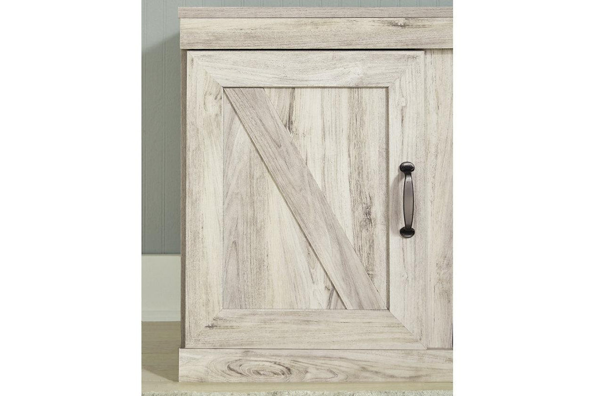 Bellaby Whitewash 4-Piece Entertainment Center by Ashley at Eve Furniture