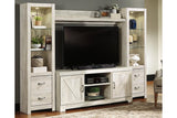 Bellaby Whitewash 4-Piece Entertainment Center by Ashley at Eve Furniture