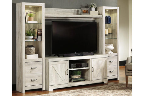 Bellaby Whitewash 4-Piece Entertainment Center by Ashley at Eve Furniture