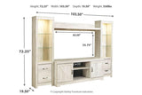 Bellaby Whitewash 4-Piece Entertainment Center by Ashley at Eve Furniture