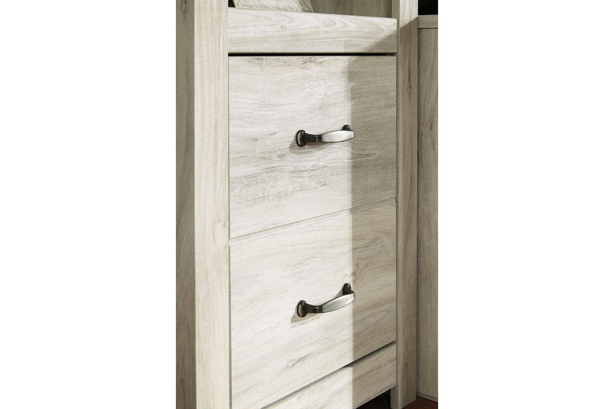 Bellaby Whitewash 4-Piece Entertainment Center with Electric Fireplace by Ashley at Eve Furniture