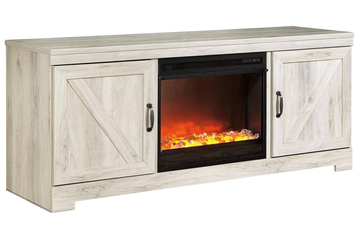 Bellaby Whitewash 63" TV Stand with Fireplace by Ashley at Eve Furniture