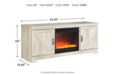 Bellaby Whitewash 63" TV Stand with Fireplace by Ashley at Eve Furniture