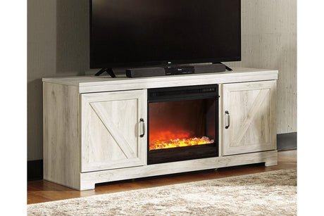 Bellaby Whitewash 63" TV Stand with Fireplace by Ashley at Eve Furniture