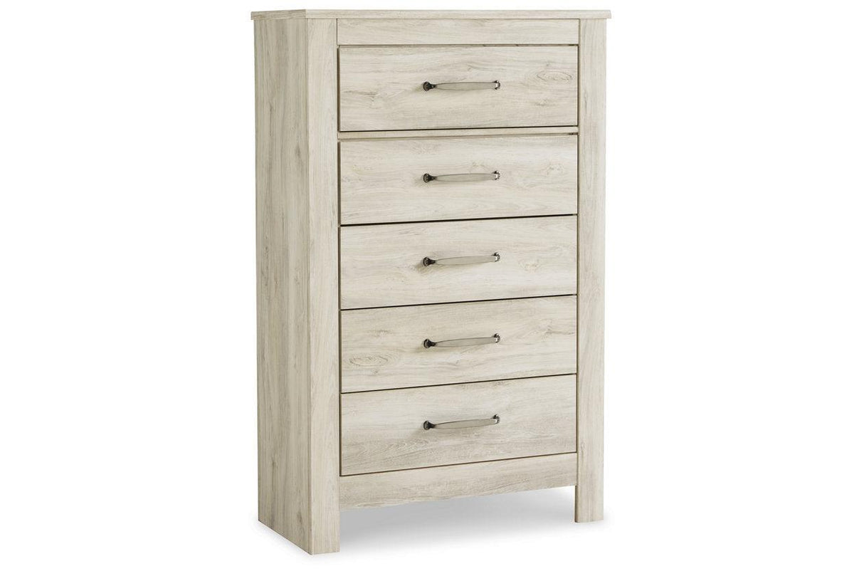 Bellaby Whitewash Chest of Drawers by Ashley at Eve Furniture