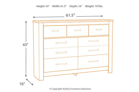Bellaby Whitewash Dresser by Ashley at Eve Furniture