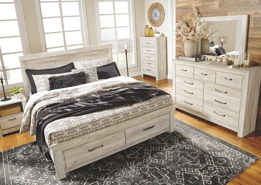 Bellaby Whitewash Footboard Storage Platform Bedroom Set by Ashley at Eve Furniture