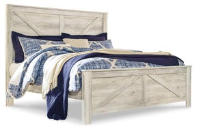 Bellaby Whitewash King Crossbuck Panel Bed by Ashley at Eve Furniture
