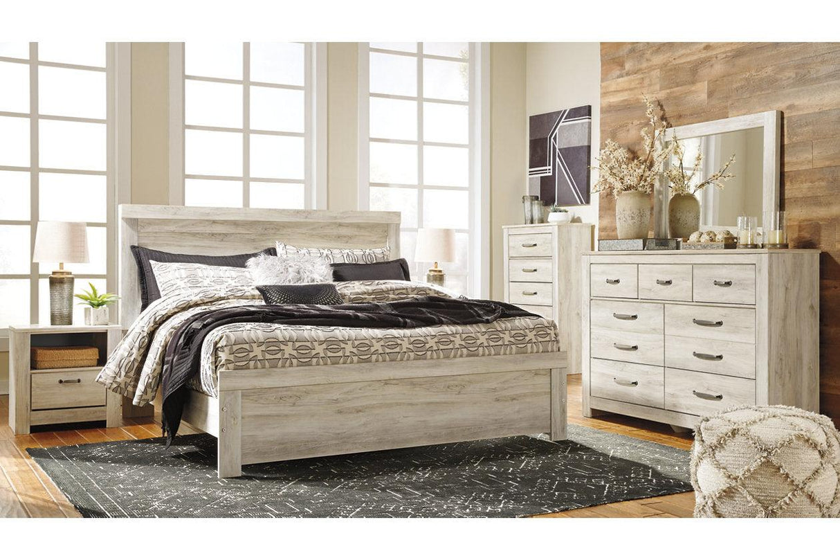 Bellaby Whitewash King Panel Bed by Ashley at Eve Furniture