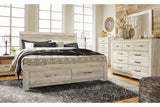 Bellaby Whitewash King Storage Platform Bed by Ashley at Eve Furniture