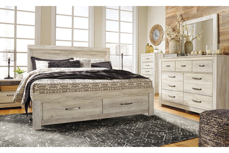 Bellaby Whitewash King Storage Platform Bed by Ashley at Eve Furniture