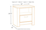 Bellaby Whitewash Nightstand by Ashley at Eve Furniture