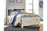 Bellaby Whitewash Queen Crossbuck Panel Bed by Ashley at Eve Furniture