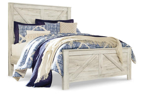 Bellaby Whitewash Queen Crossbuck Panel Bed by Ashley at Eve Furniture