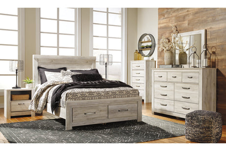 Bellaby Whitewash Queen Storage Platform Bed by Ashley at Eve Furniture