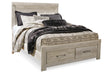 Bellaby Whitewash Queen Storage Platform Bed by Ashley at Eve Furniture